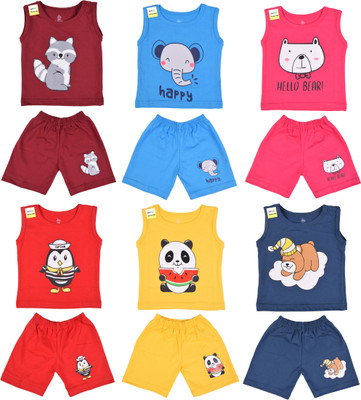 Kwitchy Baby Boys & Baby Girls Casual Vest Shorts(Multicolor)
