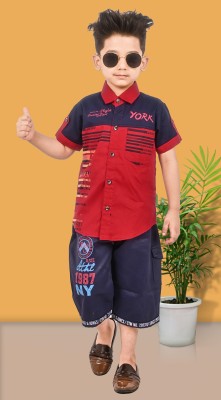 FONTEM Boys Chhota Bheem Party(Festive) T-shirt Pant(MAROON)