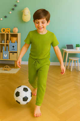 LILASTEX Boys & Girls Casual T-shirt Pant(Pista)