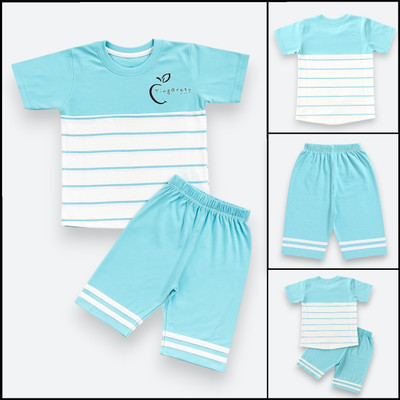 KIKANI ENTERPRISE Baby Boys & Baby Girls Daisy Casual T-shirt Capri(Sky)