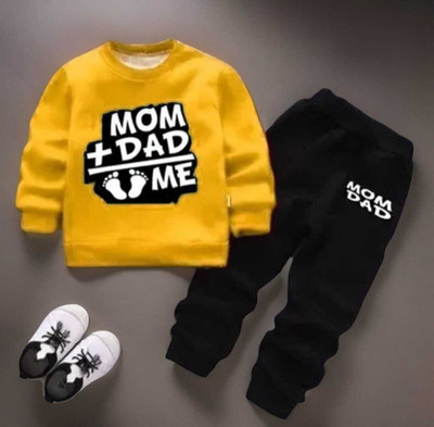 TEENS LAND Baby Boys & Baby Girls Casual T-shirt Trouser(yellow)