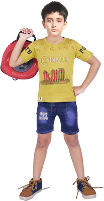 MTOUCHFASHION Baby Boys & Baby Girls Party(Festive) T-shirt Pant(OLIVE)