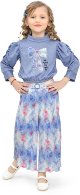 Be Kids Girls Casual Top Pant(Blue)