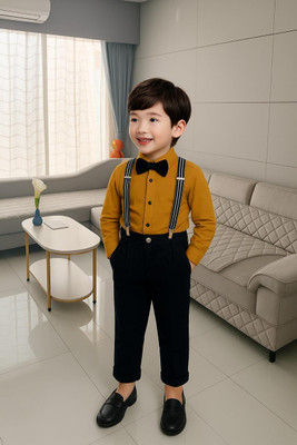 Varnikka collection Baby Boys Party(Festive) Shirt Pant(Mustard)