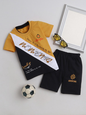 Fourfolds Baby Boys & Baby Girls Casual T-shirt Shorts(MUSTARD)
