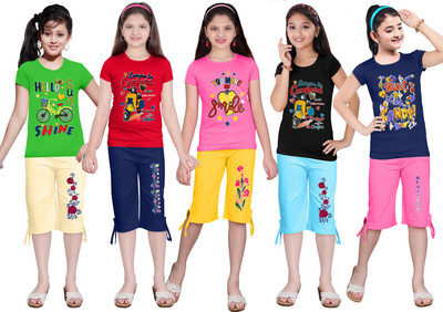 KS KOARRA Girls Casual T-shirt Track Pants(225 MULTICOLOURRS)