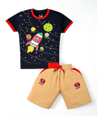 Wonder Klothes Boys Casual T-shirt Shorts(Red)
