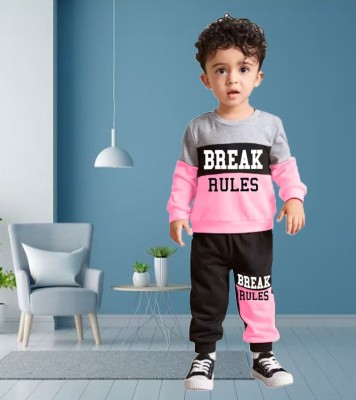 PY PINKYOU Baby Boys & Baby Girls Casual T-shirt Track Pants(Pink)