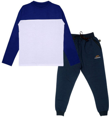 CoolTees4U Boys Casual T-shirt Track Pants(Blue,Navy)