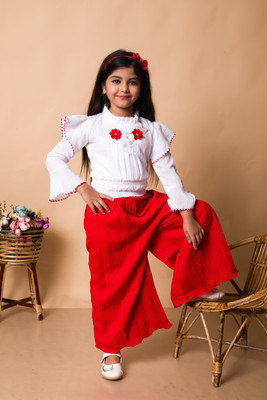 ULTINITY Girls Party(Festive) Top Pyjama(Red)