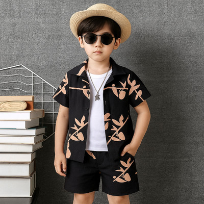 Aanart Baby Boys & Baby Girls Casual Shirt Shorts(Black)