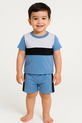 RELANE Boys Casual T-shirt Shorts(Sky)
