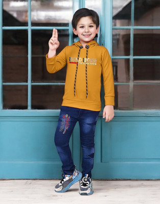 Bold Born Boys Casual T-shirt Jeans(Mustard)