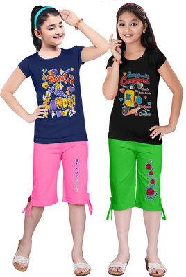 KS KOARRA Girls Casual T-shirt Track Pants(16 MULTICOLOURRS)