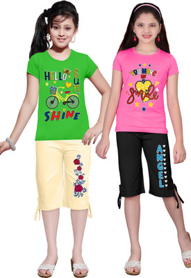 KS KOARRA Girls Casual T-shirt Track Pants(27 MULTICOLOURRS)