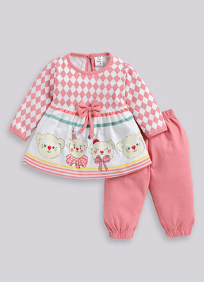 TINY BINY Baby Girls Casual Top Pant(Dusky Pink)