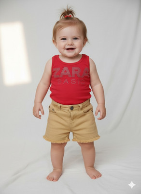 Silakaari Baby Boys & Baby Girls Casual Top Top(Red-Beige)