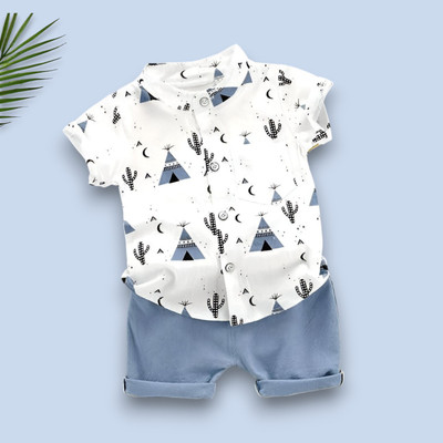 FashionFlicks Baby Boys & Baby Girls Casual Shirt Shorts(CLASSIC_GREY)