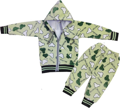 Shreesai Baby Boys & Baby Girls Casual Jacket Pyjama(GREEN)
