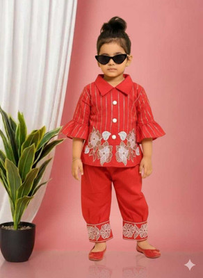 Jm dresses Girls Party(Festive) Top Dhoti Pant(patywala Red)