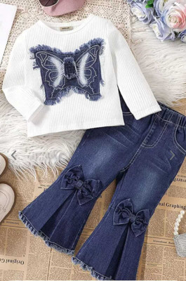 AZ AZHAN DRESSES Baby Girls Daisy Casual Top Jeans(WEIHT)
