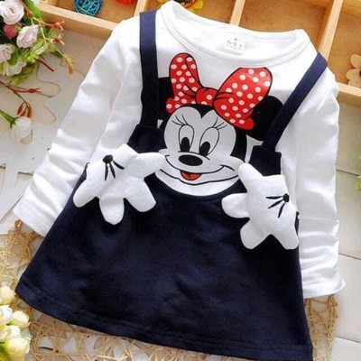 SK G AND J Girls Mickey Party(Festive) Top Dungaree(BLACK)