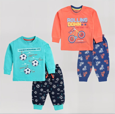 NEW TRINATH HOSIERY Baby Boys & Baby Girls Casual T-shirt Track Pants(Multicolor)