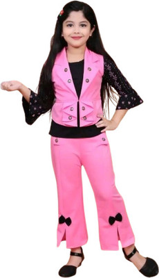 red kids Baby Girls Party(Festive) Jacket Dress(Pink)