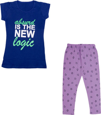 Indistar Girls Casual T-shirt Pyjama(Multicolor)