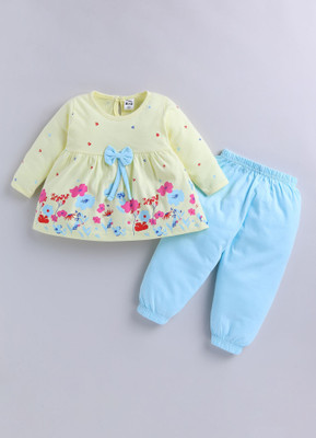 TINY BINY Baby Girls Casual Top Pant(Lemon)