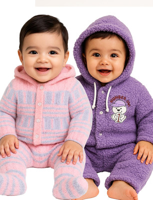 RELANE Baby Boys & Baby Girls Casual Sweater Pyjama(PURPLE)
