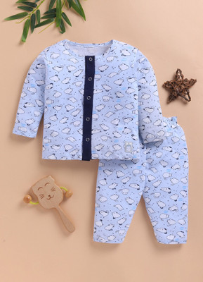 Oliokids Baby Boys & Baby Girls Casual Shirt Pyjama(Sky)