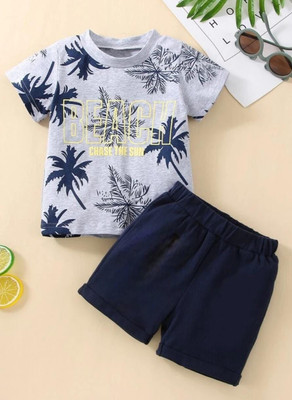 toystshirt Baby Boys Casual T-shirt Shorts(Grey Melange)