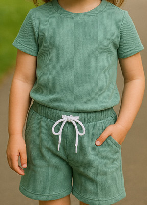 LILASTEX Boys & Girls Casual T-shirt Shorts(Mint)