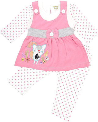 NammaBaby Baby Girls Casual Dress Pyjama(PINK)