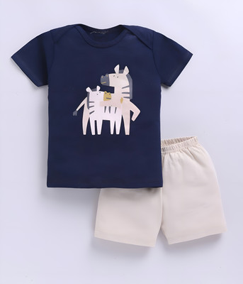TOONYPORT Boys Casual T-shirt Shorts(Dark Blue color)