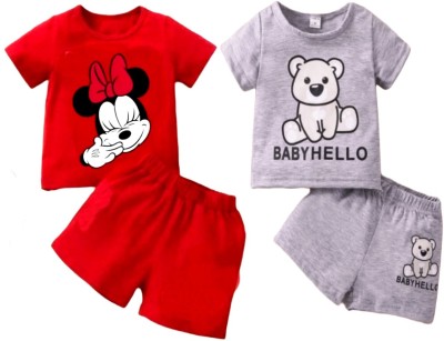 Rithi Fashion Baby Boys & Baby Girls Casual T-shirt T-shirt(Multicolor)