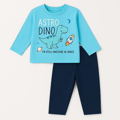 Bamboo Babe Baby Boys & Baby Girls Casual T-shirt Pyjama(Sky)