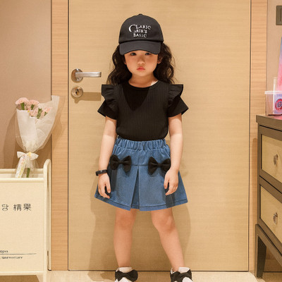 FINCHBIRD FASHION Girls Party(Festive) Top Skirt(BLACK)