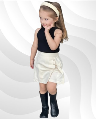 MENVVY FAB Baby Girls Party(Festive) Top Shorts(BLACK)