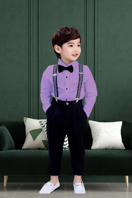 KRIYU CREATION Boys & Girls Party(Festive) Shirt Pant(Purple)