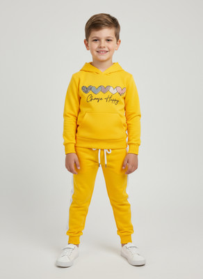 PORPY Baby Boys Casual Track Pants Sweatshirt(YELLOW)