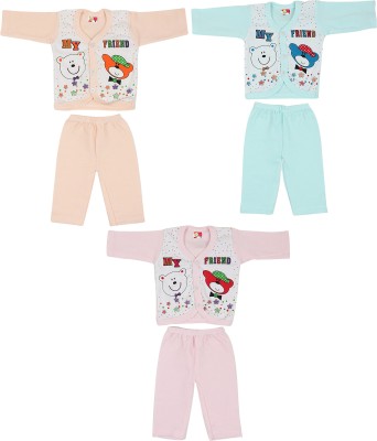 Tiny Tooth Baby Boys & Baby Girls Casual Top Pyjama(Multicolor)