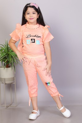 Maheera Fashion Girls Party(Festive) Top Trouser(Peach)