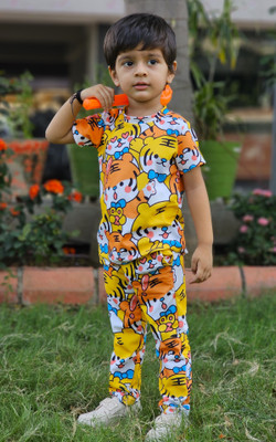 ALANTA Boys Casual T-shirt Pant(TIGER)