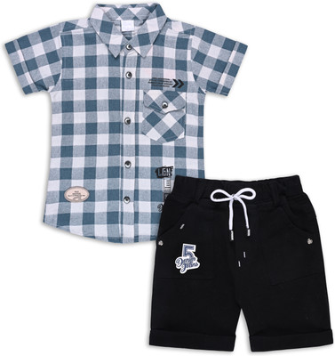 Silver Kraft Baby Boys Casual Shirt Shorts(Blue)