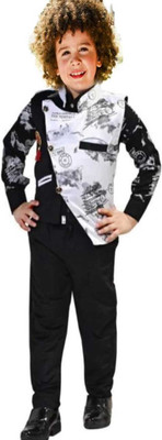 My Panda Baby Boys Party(Festive) Waistcoat Dress(Blackwhite)
