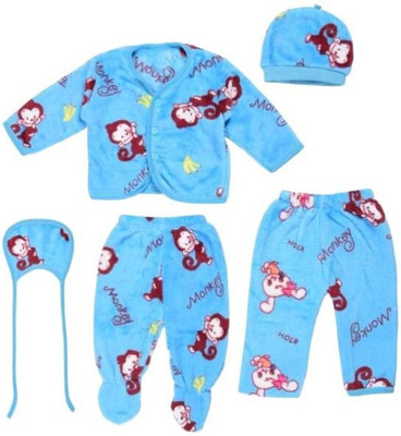 Trivika Fashions Baby Boys & Baby Girls Casual Shirt Pyjama, Bib, Cap(pink)