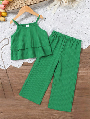 V R Creation Girls Casual Top Pyjama(Green)