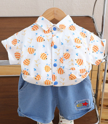 ELLENBER Boys Party(Festive) T-shirt Shorts(white, blue)